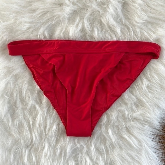 Andie Swim The Banded Cheeky Bikini Bottom in Cherry Red Size XL - Picture 3 of 8